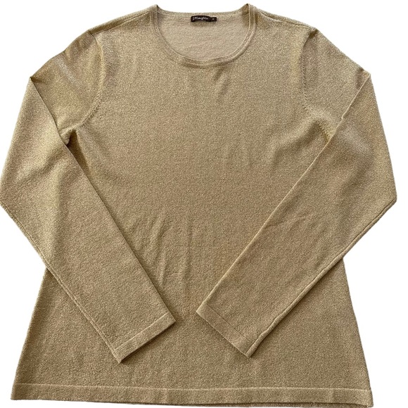 J.McLAUGHLIN SPARKLING GOLD CREW NECK SWEATER MEDIUM - Picture 5 of 13
